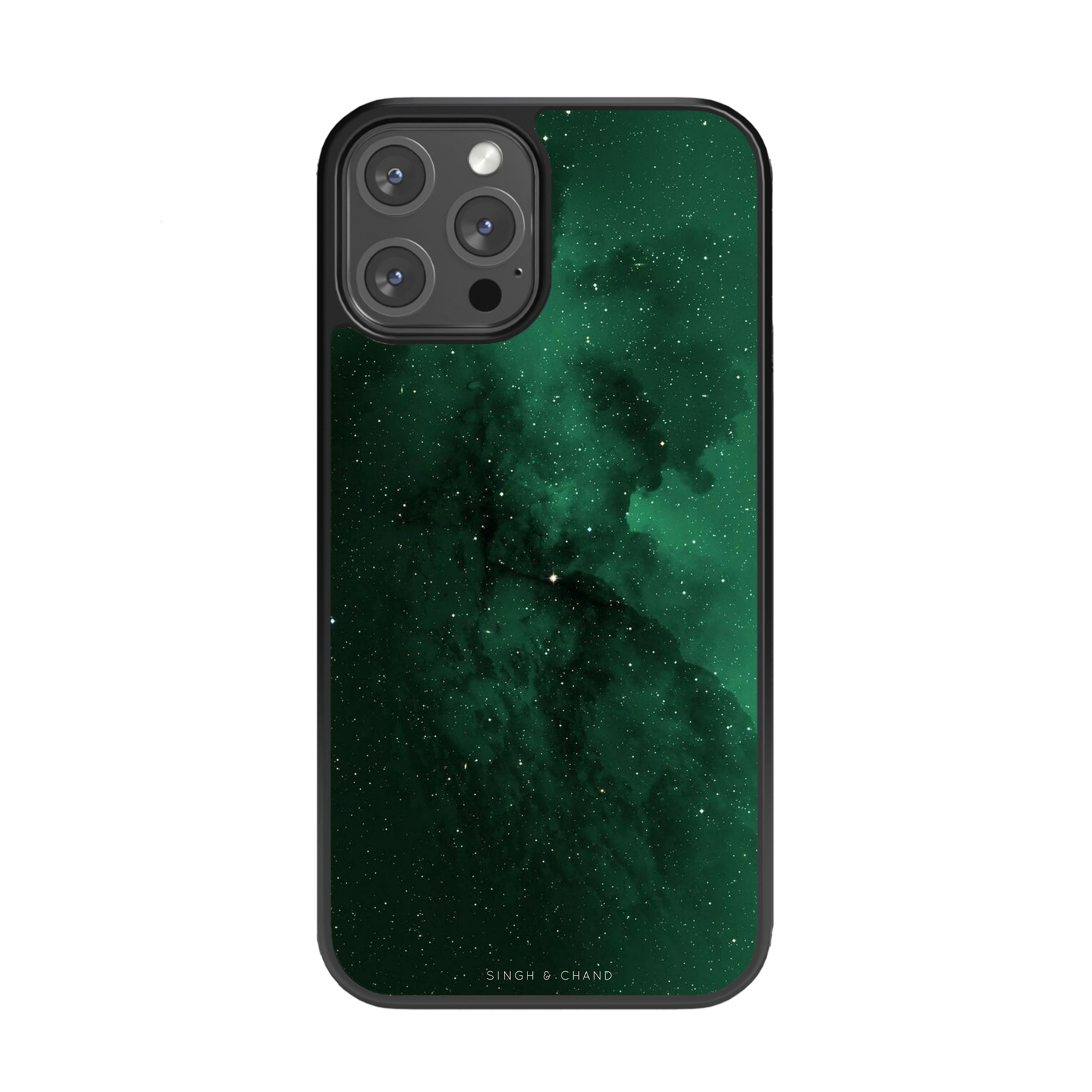 Green Galaxy Glass Phone Case