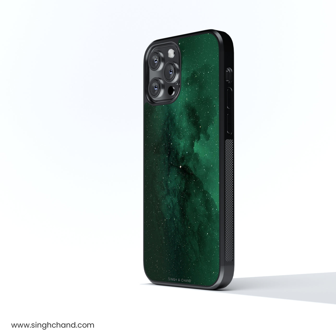 Green Galaxy Glass Phone Case