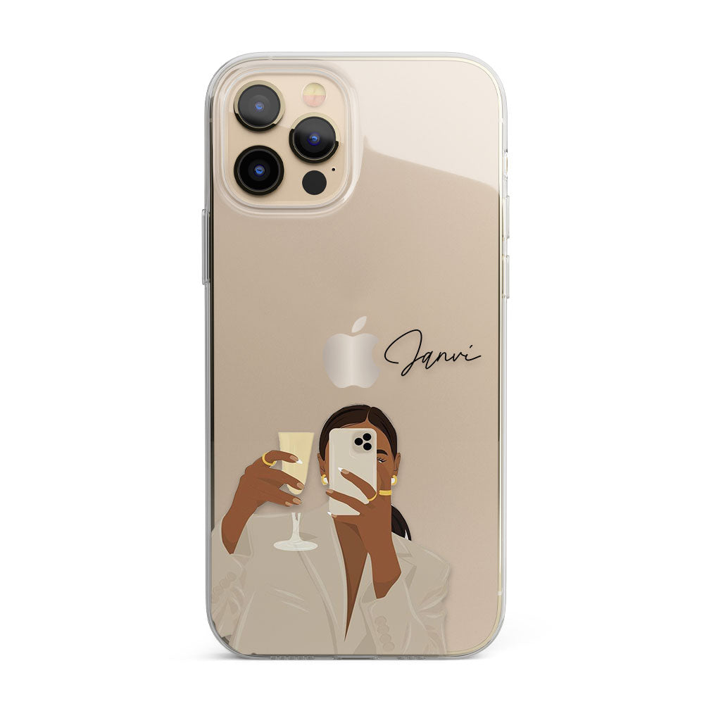 Wine o'clock Girl Personalised Name Silicon Phone Case