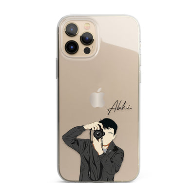 Boy with Camera Personalised Name Silicon Phone Case
