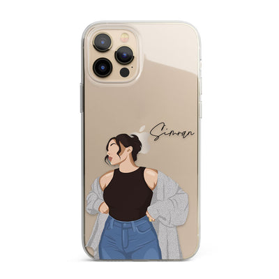 Tied up hair Girl Personalised Name Silicon Phone Case