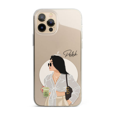 Iced Latte On The Go, Personalised Name Silicon Phone Case