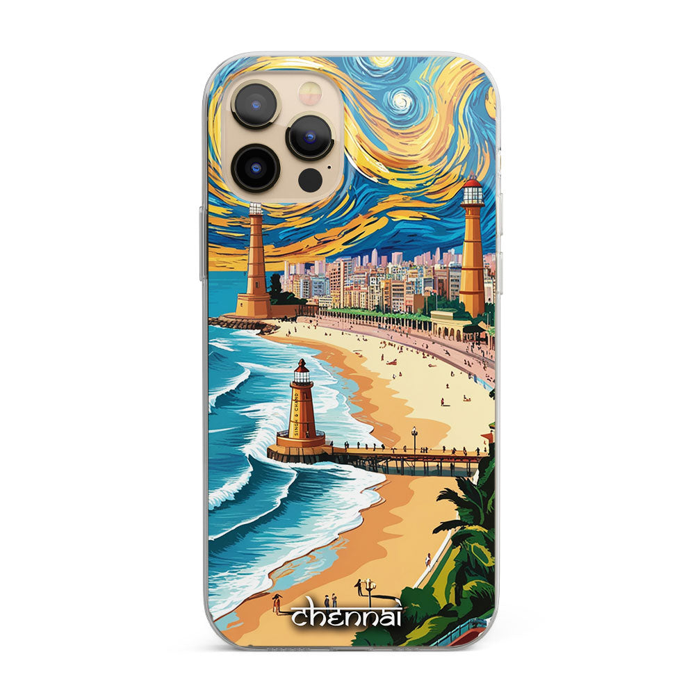 Chennai Marina Beach City Style Silicon Phone Case