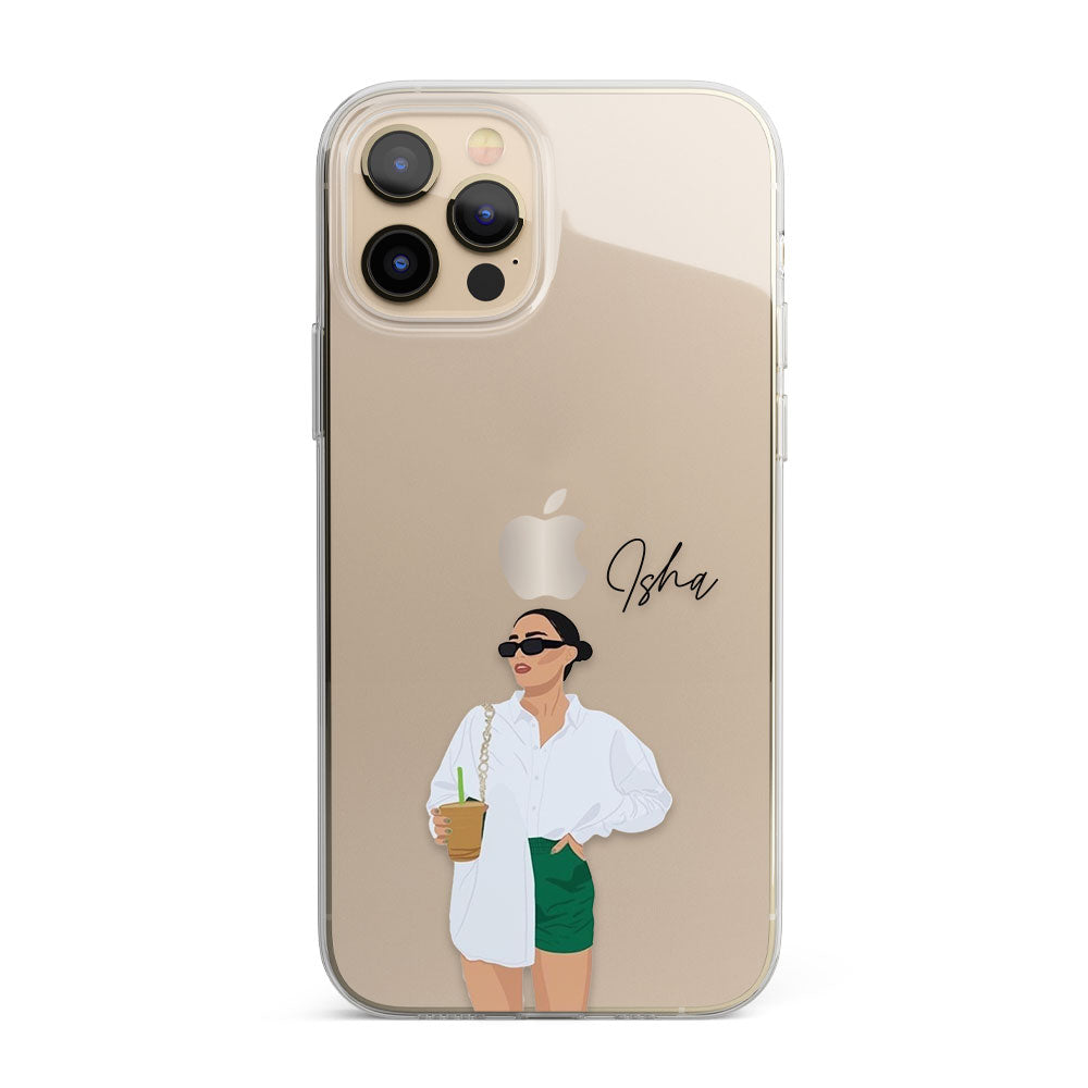 Coffee Girl Personalised Name Silicon Phone Case