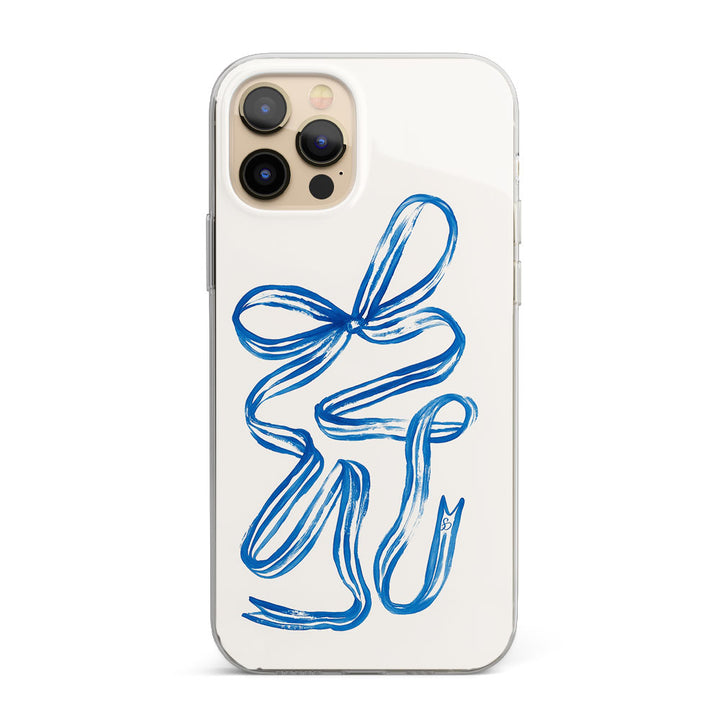 Tangled Grace – Blue Ribbon Twist Silicon Phone Case
