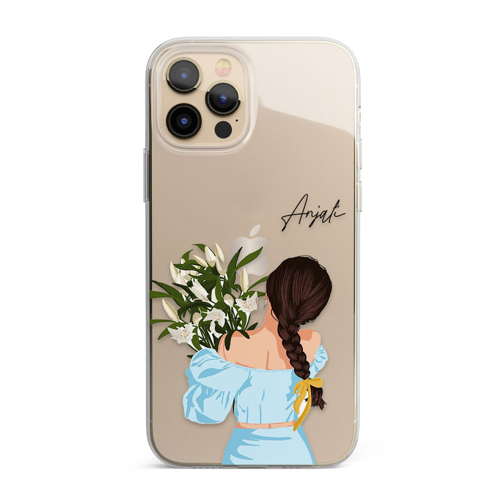Tulip flower Girl Personalised Name Silicon Phone Case