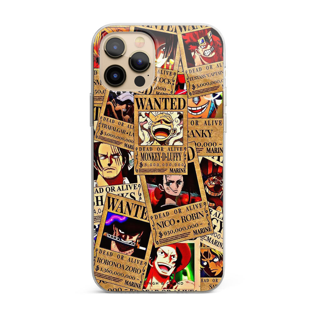 Wanted Posters One Piece Anime Silicon Phone Case