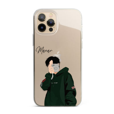 Boy With a Camera Personalised Name Silicon Phone Case