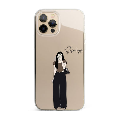 Girl Mirror Selfie Personalised Name Silicon Phone Case
