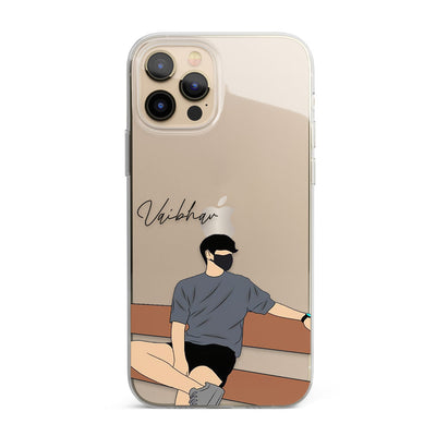 Boy with a Mask Personalised Name Silicon Phone Case
