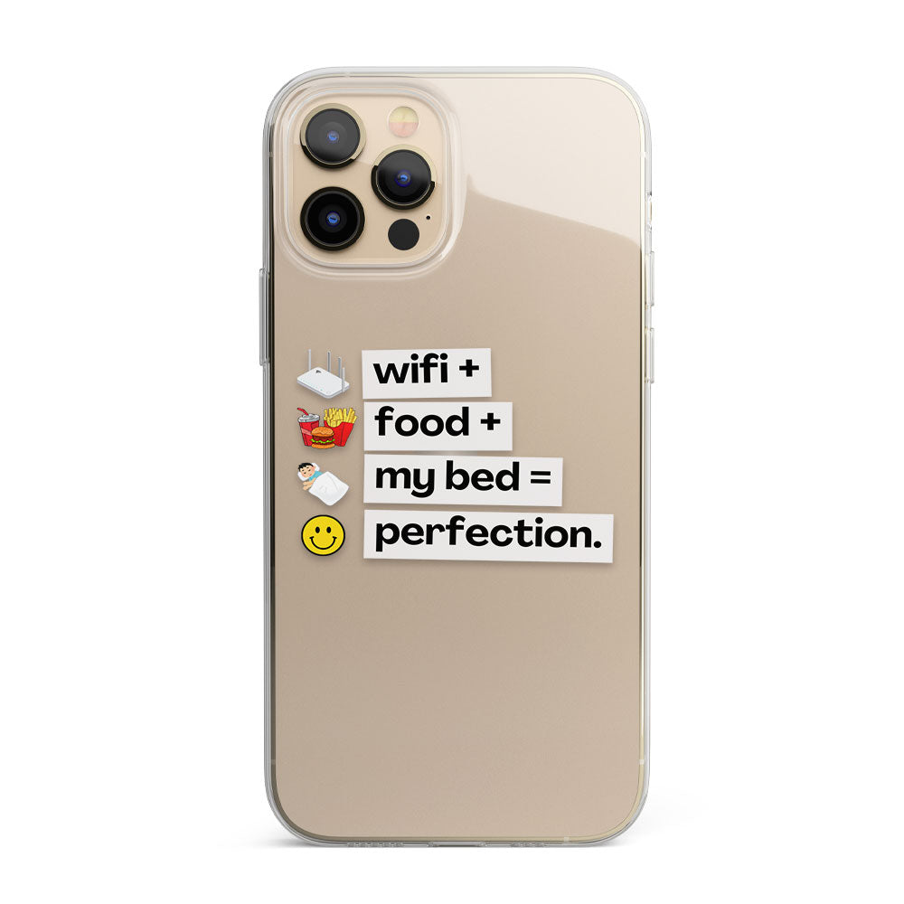 Wifi, food and bed quote Silicon Phone Case