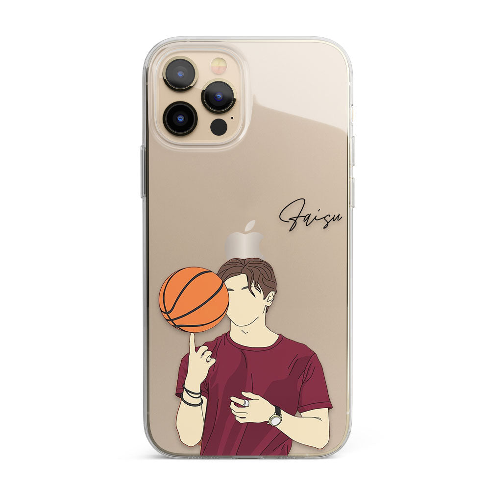 Basketball Boy Personalised Name Silicon Phone Case
