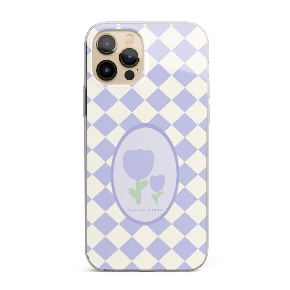 Checkered Bloom Silicon Phone Case