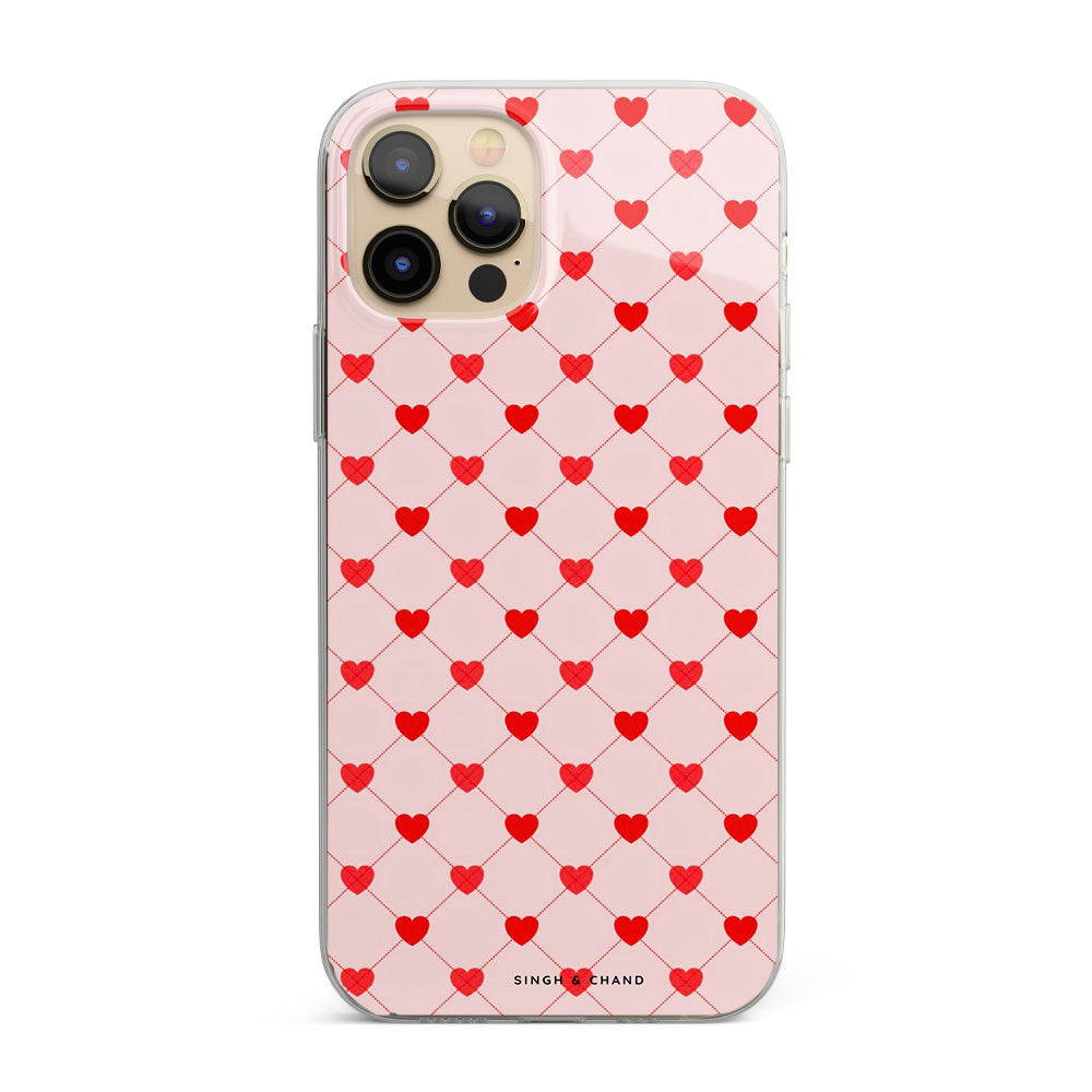 Pink Hearts Silicon Phone Case