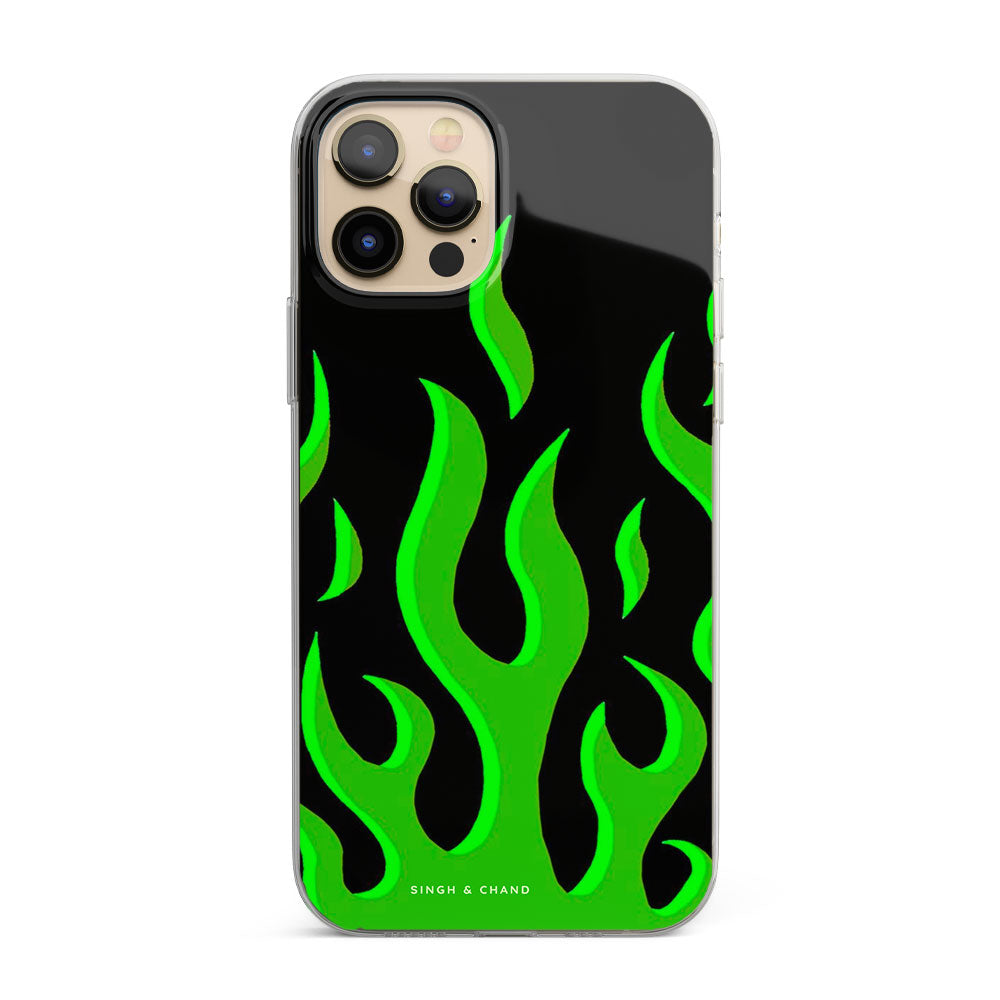 Green flame pinterest Silicon Phone Case