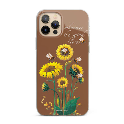 Sunflower and bees Silicon Phone Case