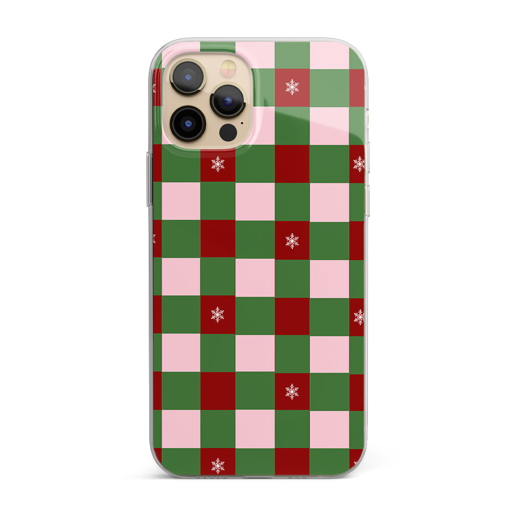 Frosted Festive Plaid Silicon Phone Case