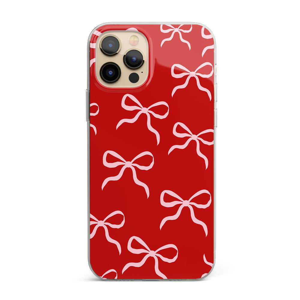 Red and Rosy Bow Silicon Phone Case