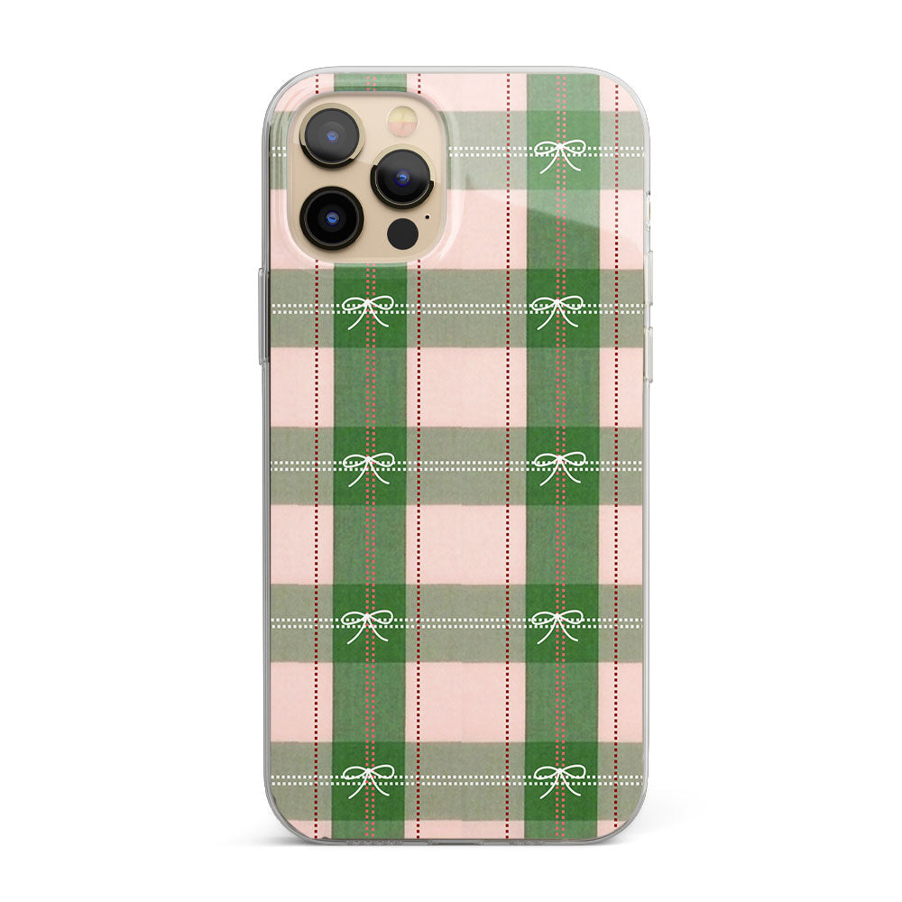 Plaid Elegance Bow Tie Silicon Phone Case