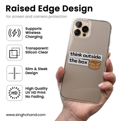 Think outside the box quote Silicon Phone Case