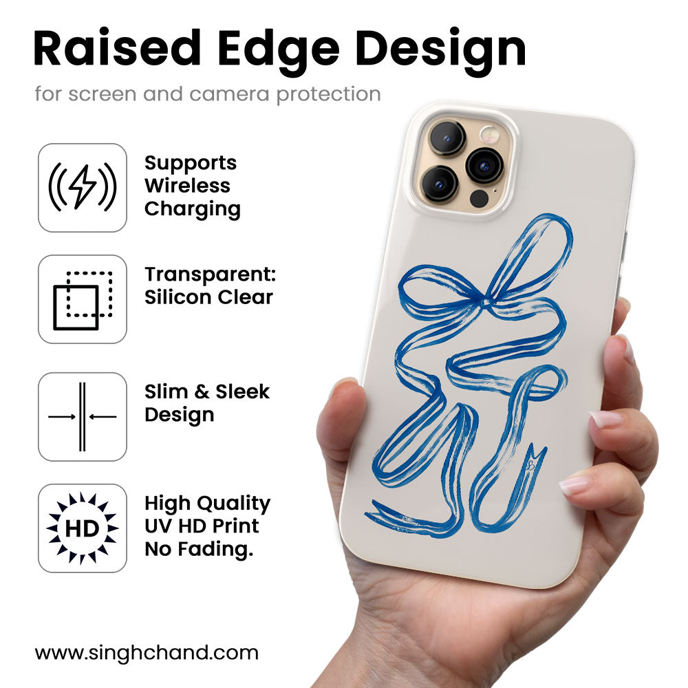 Tangled Grace – Blue Ribbon Twist Silicon Phone Case
