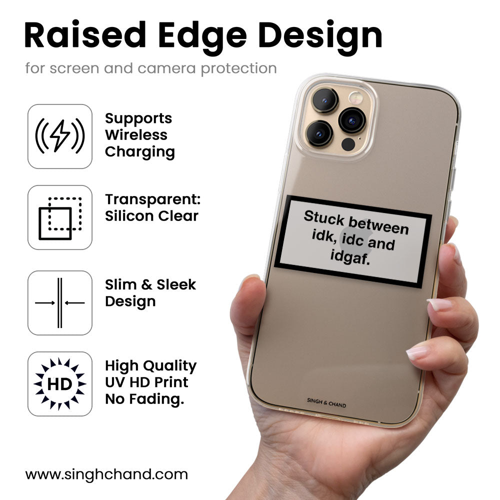 Quirky I don’t care quote Silicon Phone Case