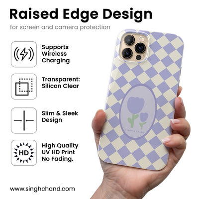 Checkered Bloom Silicon Phone Case