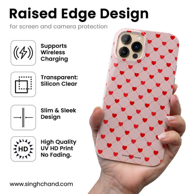 Pink Hearts Silicon Phone Case