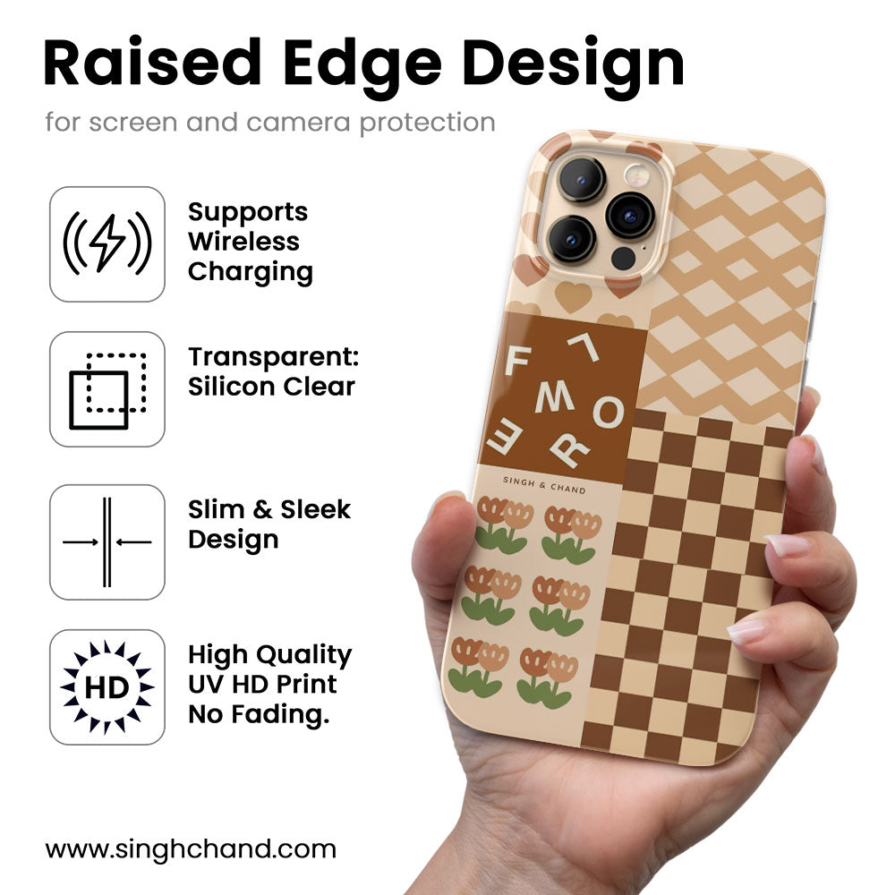 Brown mixed print Silicon Phone Case