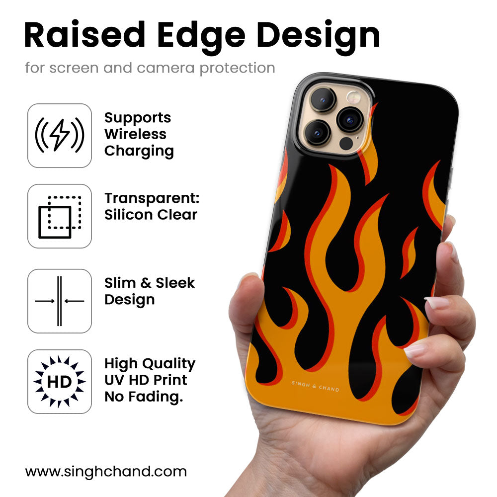 Yellow flame pinterest Silicon Phone Case