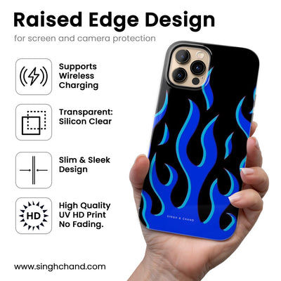 Blue flame pinterest Silicon Phone Case