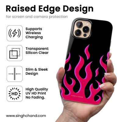 Pink flame pinterest inspired Silicon Phone Case