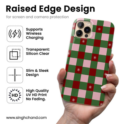 Frosted Festive Plaid Silicon Phone Case