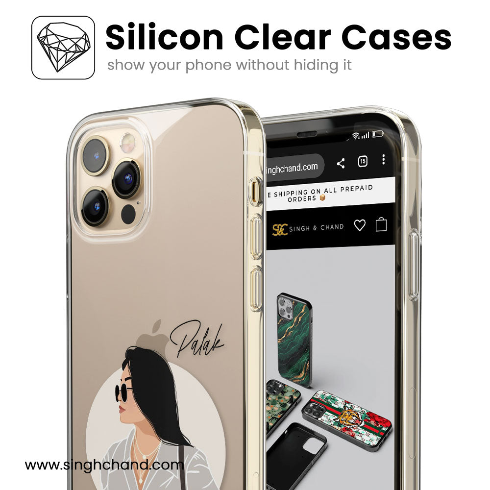 Iced Latte On The Go, Personalised Name Silicon Phone Case