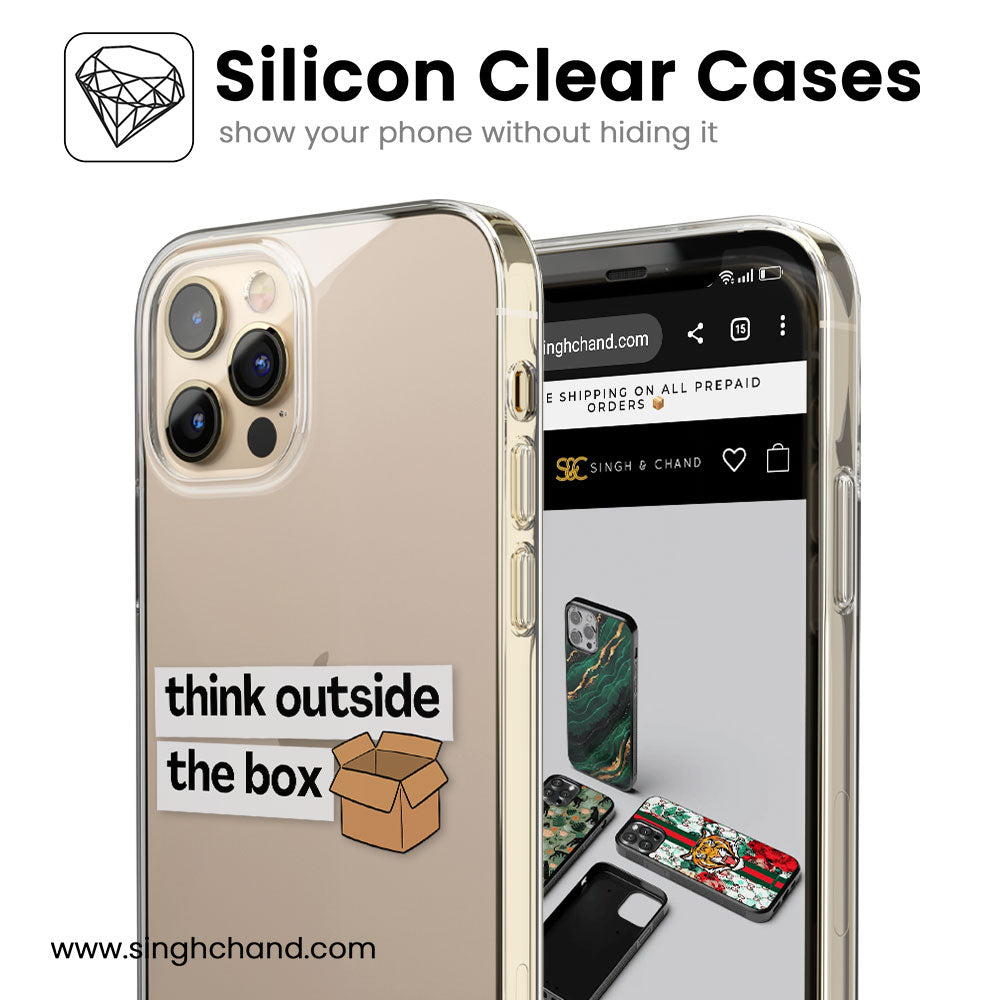 Think outside the box quote Silicon Phone Case