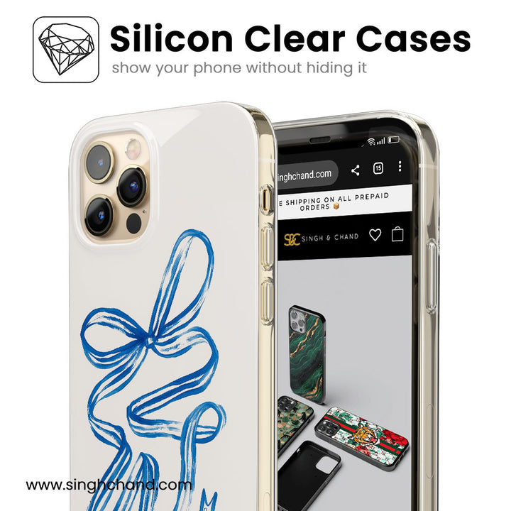 Tangled Grace – Blue Ribbon Twist Silicon Phone Case