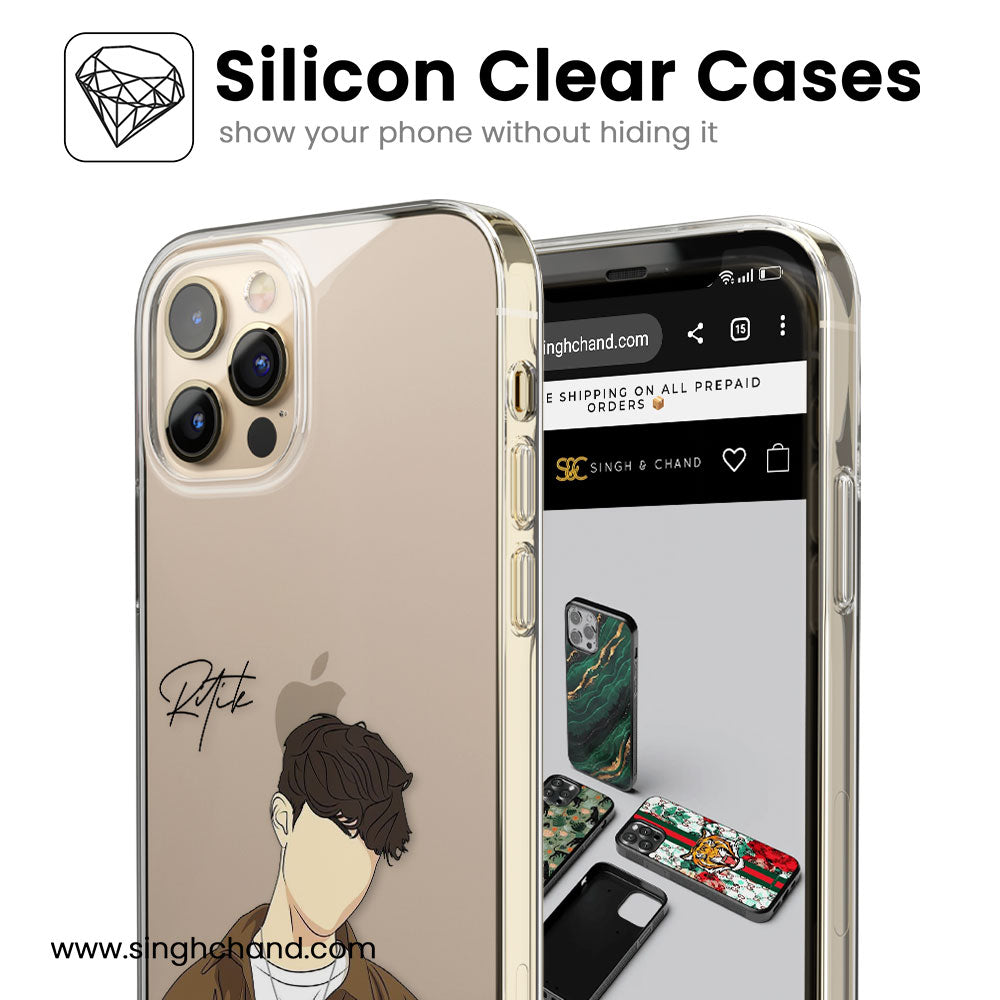 Cool Jacket Boy Personalised Name Silicon Phone Case