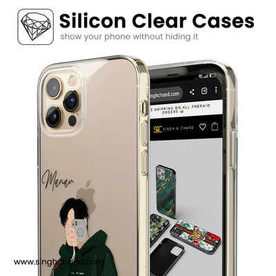 Boy With a Camera Personalised Name Silicon Phone Case