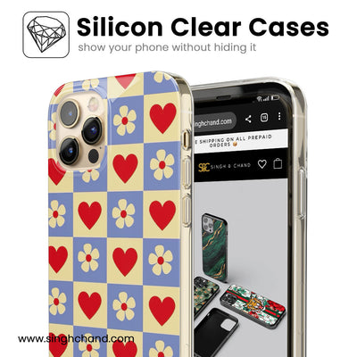 Flower and heart Silicon Phone Case