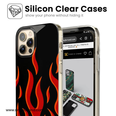 Red flame pinterest Silicon Phone Case