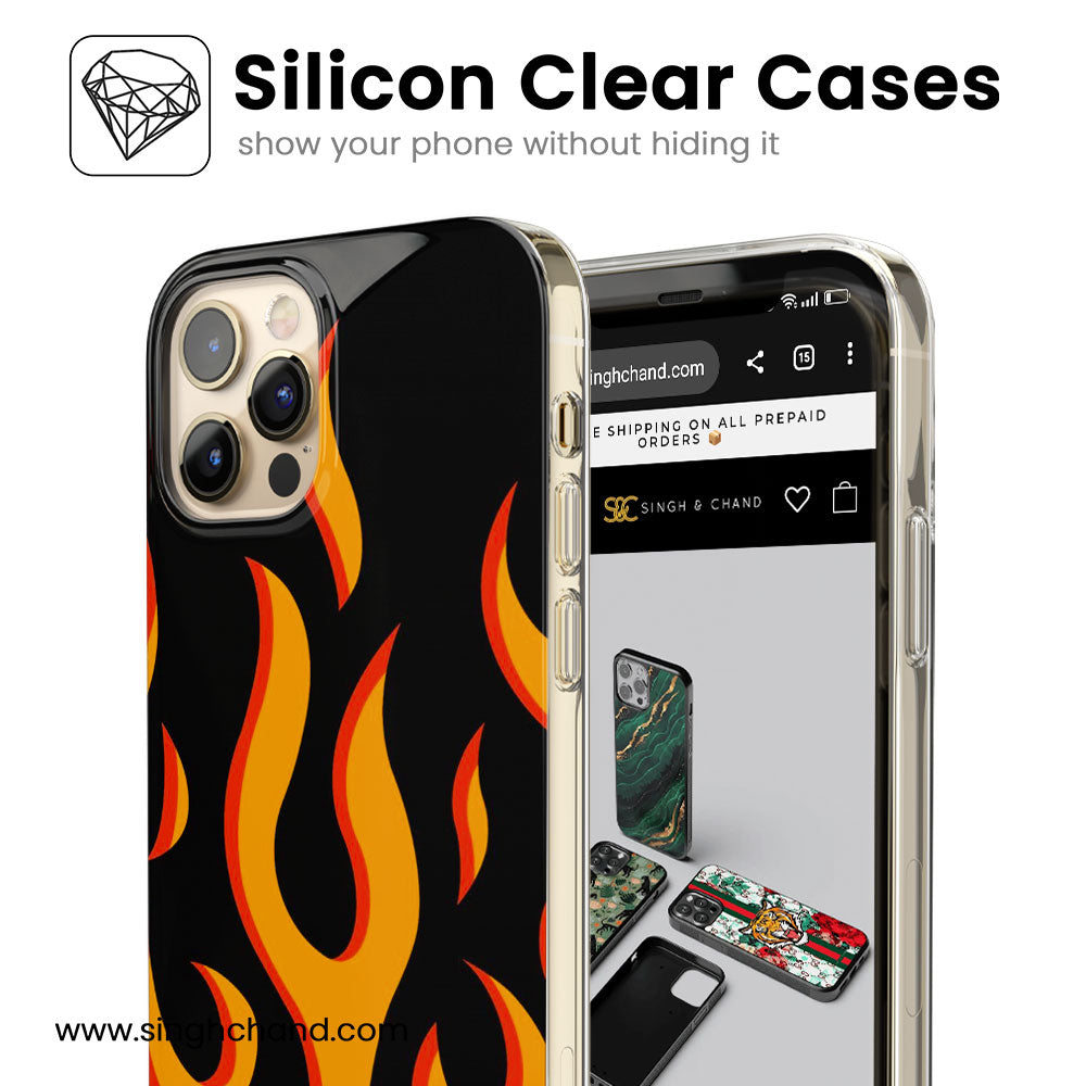 Yellow flame pinterest Silicon Phone Case