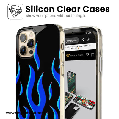 Blue flame pinterest Silicon Phone Case