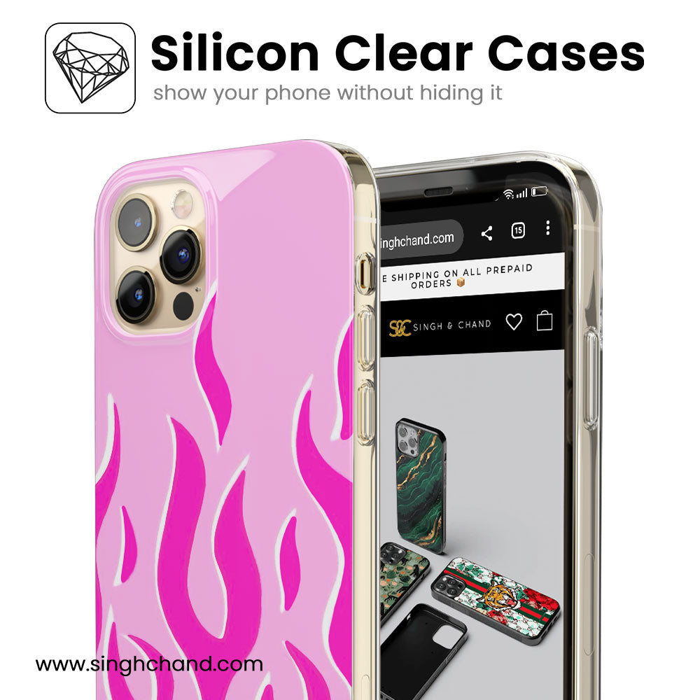 Barbie theme flame Silicon Phone Case