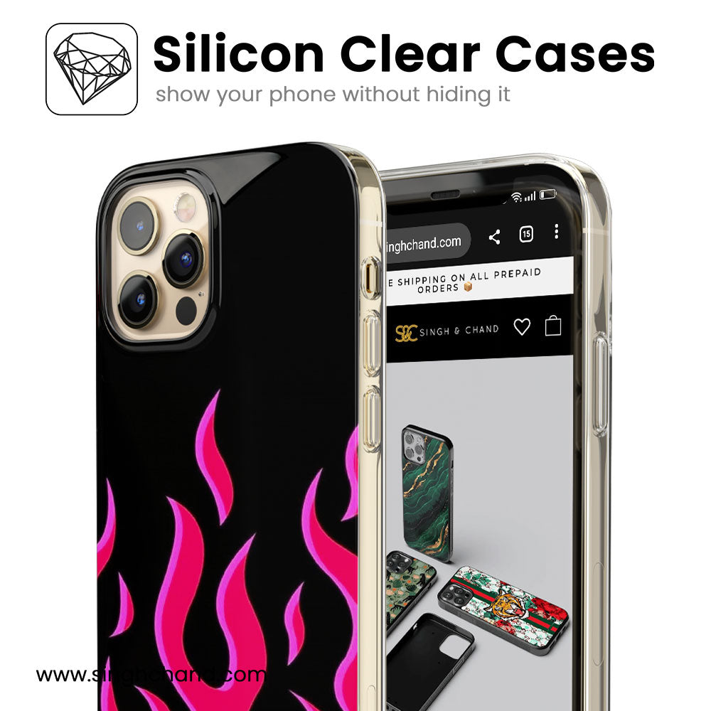 Pink flame pinterest inspired Silicon Phone Case