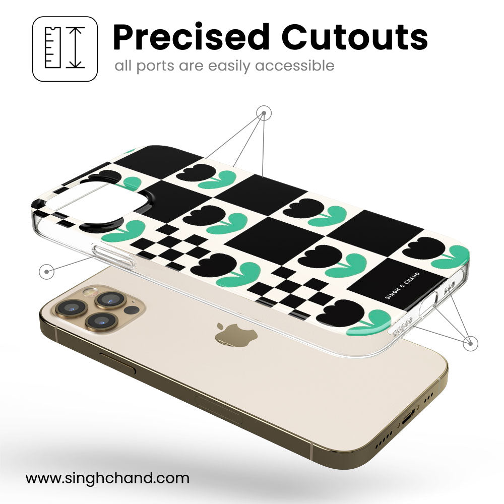 Checkered flower Silicon Phone Case
