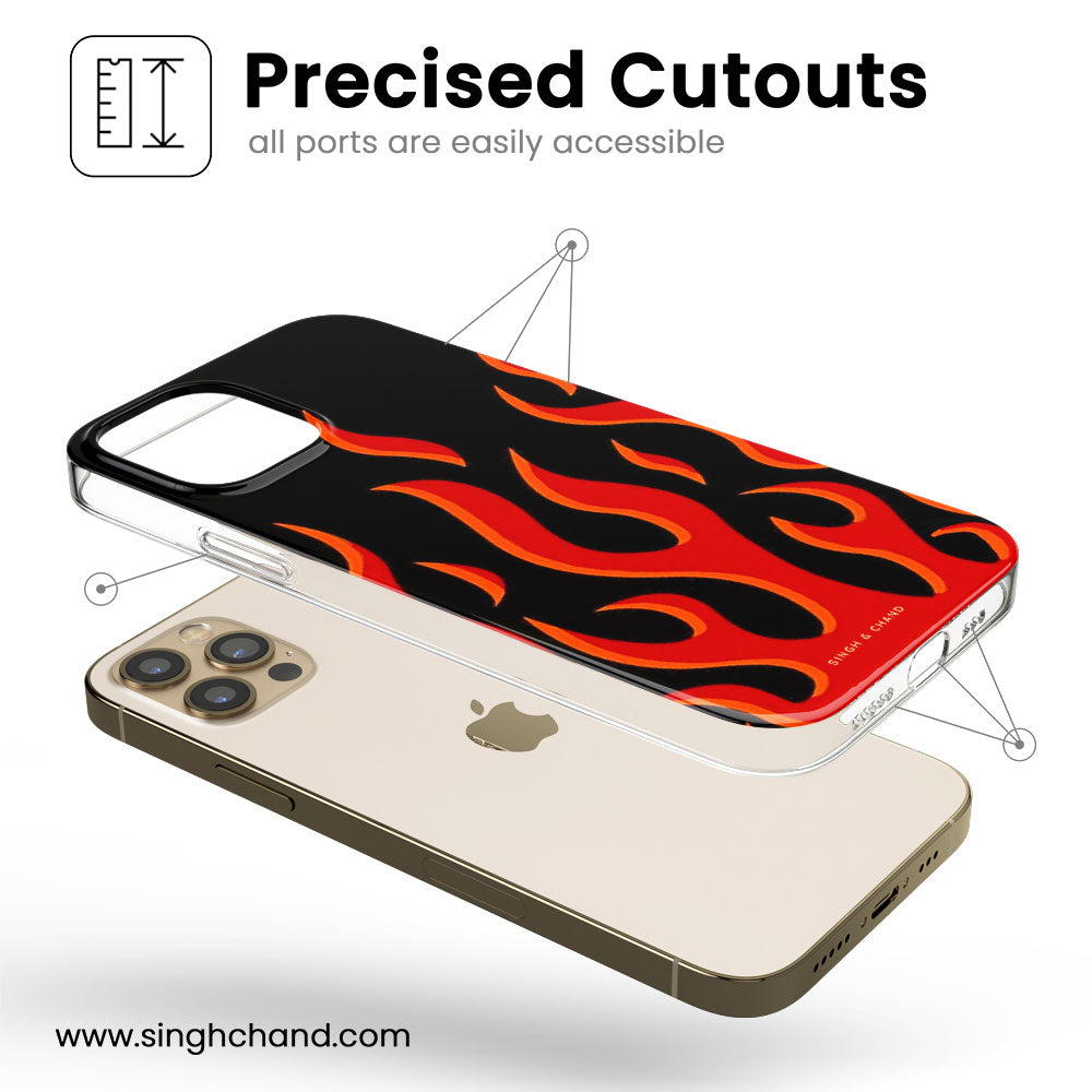 Red flame pinterest Silicon Phone Case