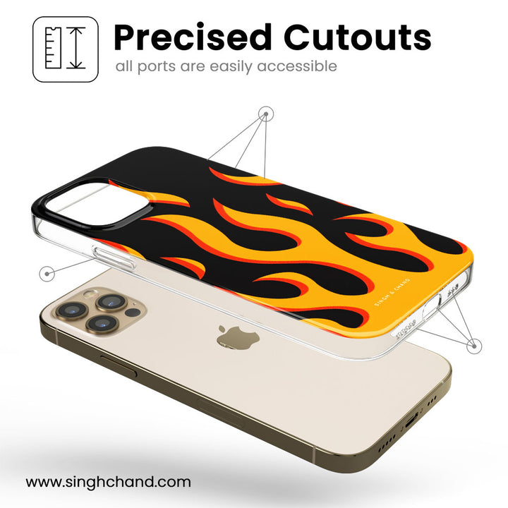 Yellow flame pinterest Silicon Phone Case