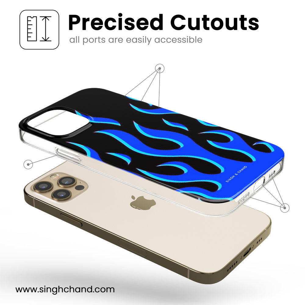 Blue flame pinterest Silicon Phone Case