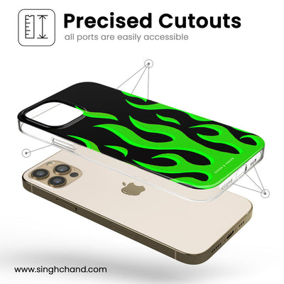 Green flame pinterest Silicon Phone Case