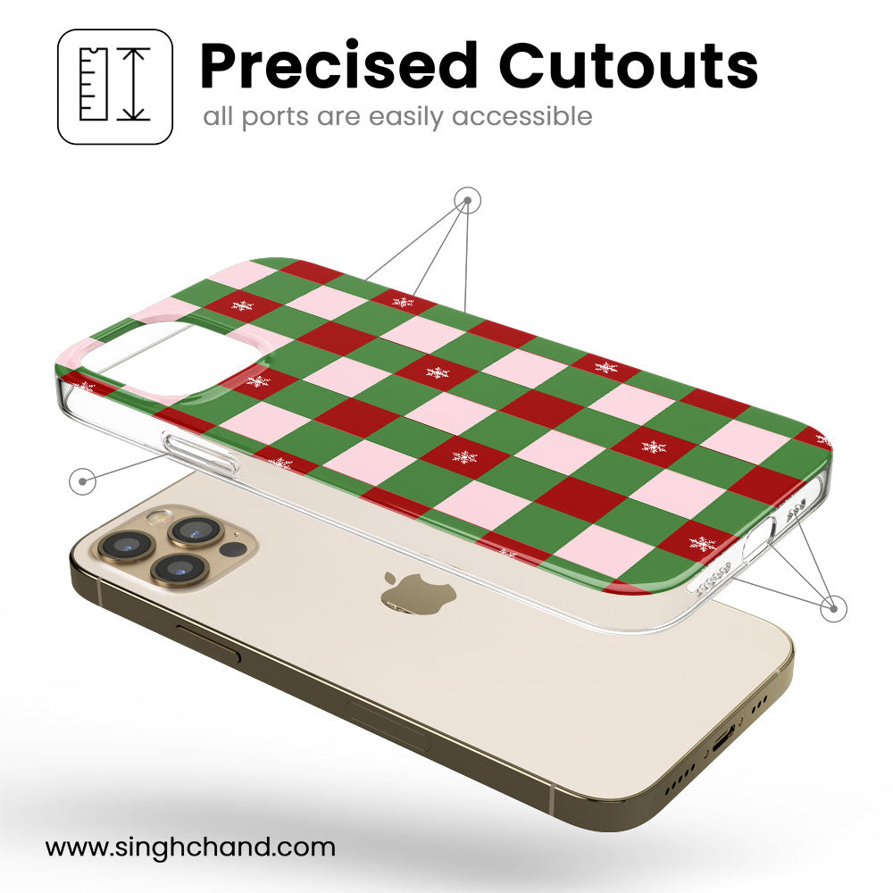 Frosted Festive Plaid Silicon Phone Case